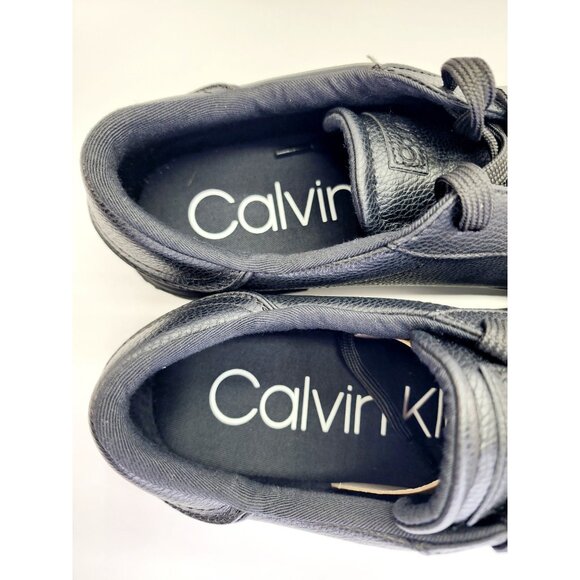 Calvin Klein Reon Lace-Up Sneaker Size 11.5 M Black PU Casual Shoe - Picture 4 of 13